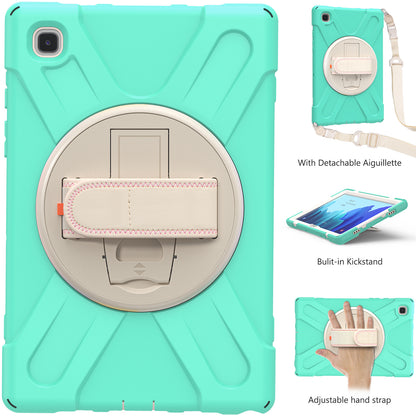 Tablet Cover + Strap + Revolving Kickstand Design with Colorful Rainbow Pattern Design for Samsung Galaxy Tab A7 10.4 (2020) T500/T505/T507/T505N
