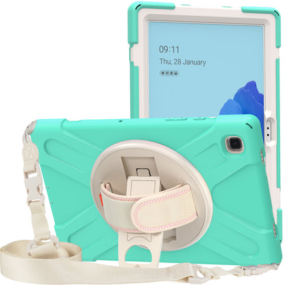 Tablet Cover + Strap + Revolving Kickstand Design with Colorful Rainbow Pattern Design for Samsung Galaxy Tab A7 10.4 (2020) T500/T505/T507/T505N