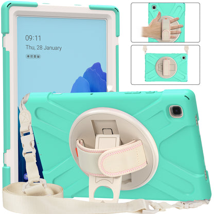 Tablet Cover + Strap + Revolving Kickstand Design with Colorful Rainbow Pattern Design for Samsung Galaxy Tab A7 10.4 (2020) T500/T505/T507/T505N