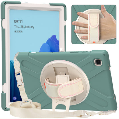 Tablet Cover + Strap + Revolving Kickstand Design with Colorful Rainbow Pattern Design for Samsung Galaxy Tab A7 10.4 (2020) T500/T505/T507/T505N