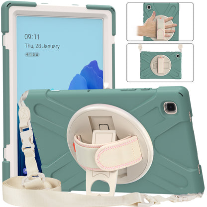 Tablet Cover + Strap + Revolving Kickstand Design with Colorful Rainbow Pattern Design for Samsung Galaxy Tab A7 10.4 (2020) T500/T505/T507/T505N