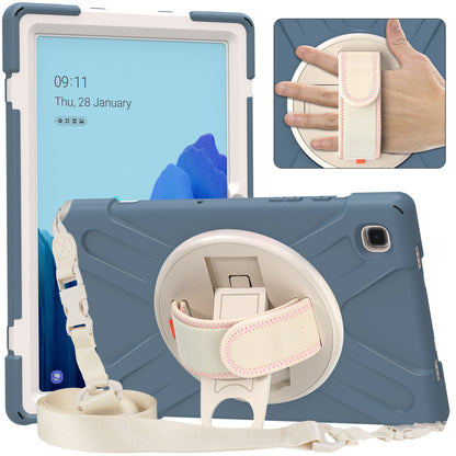 Tablet Cover + Strap + Revolving Kickstand Design with Colorful Rainbow Pattern Design for Samsung Galaxy Tab A7 10.4 (2020) T500/T505/T507/T505N
