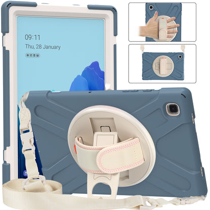 Tablet Cover + Strap + Revolving Kickstand Design with Colorful Rainbow Pattern Design for Samsung Galaxy Tab A7 10.4 (2020) T500/T505/T507/T505N