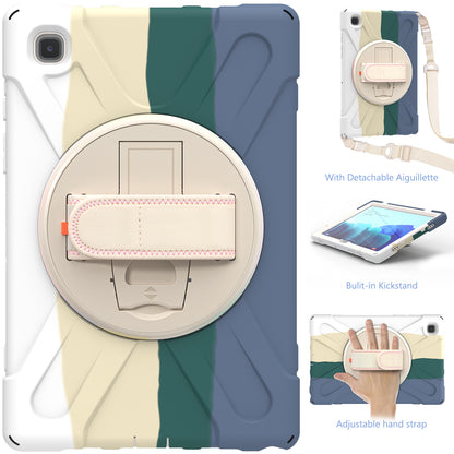 Tablet Cover + Strap + Revolving Kickstand Design with Colorful Rainbow Pattern Design for Samsung Galaxy Tab A7 10.4 (2020) T500/T505/T507/T505N