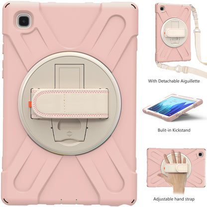 Tablet Cover + Strap + Revolving Kickstand Design with Colorful Rainbow Pattern Design for Samsung Galaxy Tab A7 10.4 (2020) T500/T505/T507/T505N