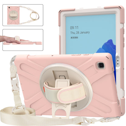 Tablet Cover + Strap + Revolving Kickstand Design with Colorful Rainbow Pattern Design for Samsung Galaxy Tab A7 10.4 (2020) T500/T505/T507/T505N