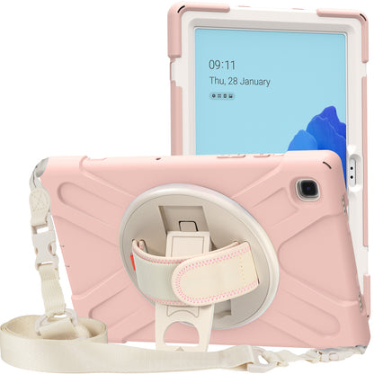 Tablet Cover + Strap + Revolving Kickstand Design with Colorful Rainbow Pattern Design for Samsung Galaxy Tab A7 10.4 (2020) T500/T505/T507/T505N