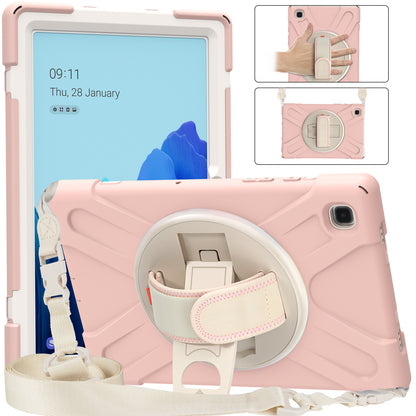 Tablet Cover + Strap + Revolving Kickstand Design with Colorful Rainbow Pattern Design for Samsung Galaxy Tab A7 10.4 (2020) T500/T505/T507/T505N