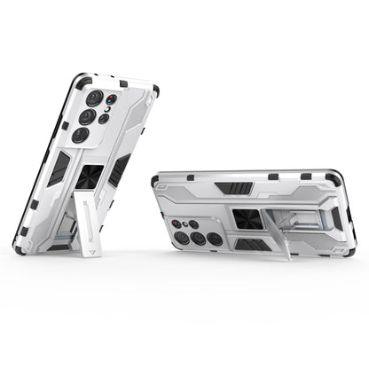 Shockproof PC + TPU Combo Protector Phone Shell with Kickstand for Samsung Galaxy S21 Ultra 5G