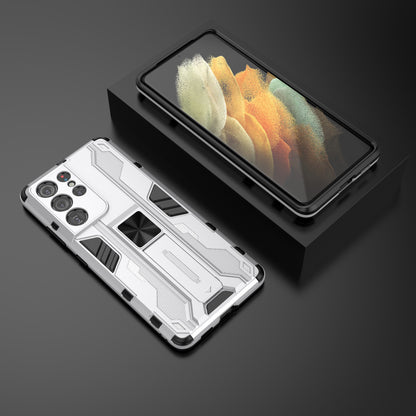 Shockproof PC + TPU Combo Protector Phone Shell with Kickstand for Samsung Galaxy S21 Ultra 5G
