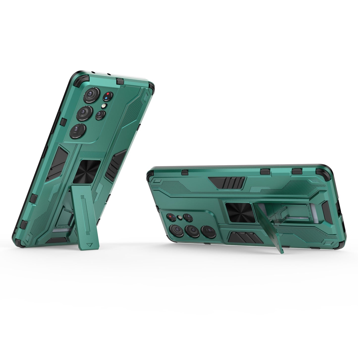 Shockproof PC + TPU Combo Protector Phone Shell with Kickstand for Samsung Galaxy S21 Ultra 5G