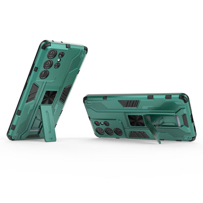 Shockproof PC + TPU Combo Protector Phone Shell with Kickstand for Samsung Galaxy S21 Ultra 5G