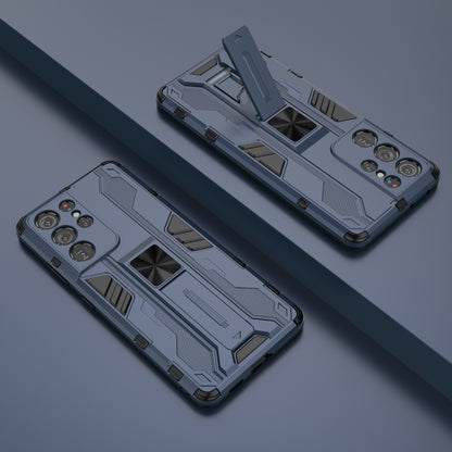 Shockproof PC + TPU Combo Protector Phone Shell with Kickstand for Samsung Galaxy S21 Ultra 5G