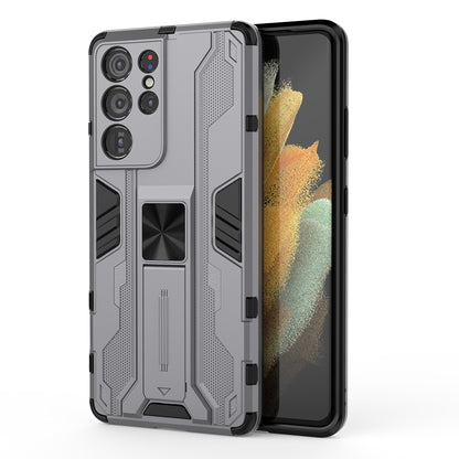 Shockproof PC + TPU Combo Protector Phone Shell with Kickstand for Samsung Galaxy S21 Ultra 5G