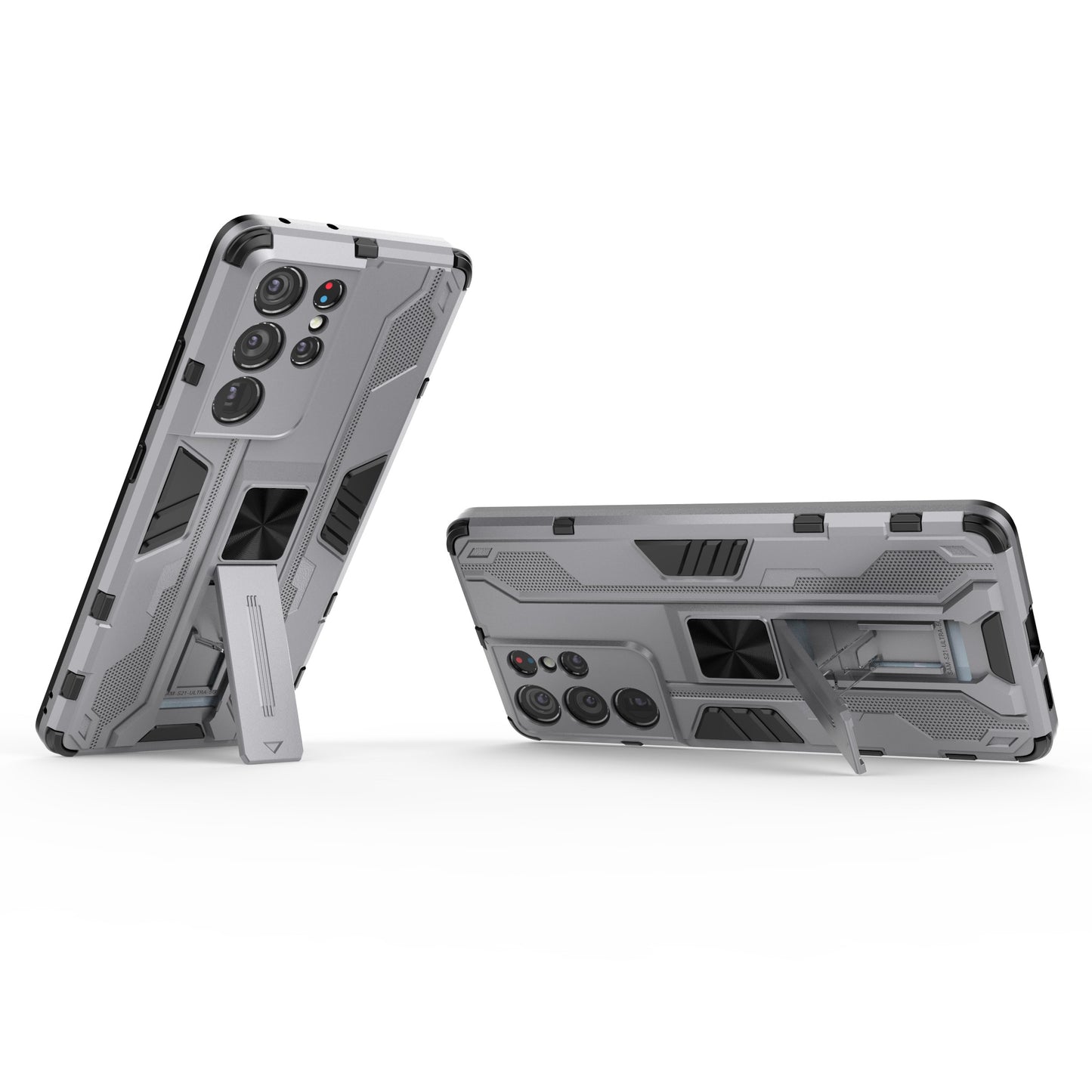 Shockproof PC + TPU Combo Protector Phone Shell with Kickstand for Samsung Galaxy S21 Ultra 5G