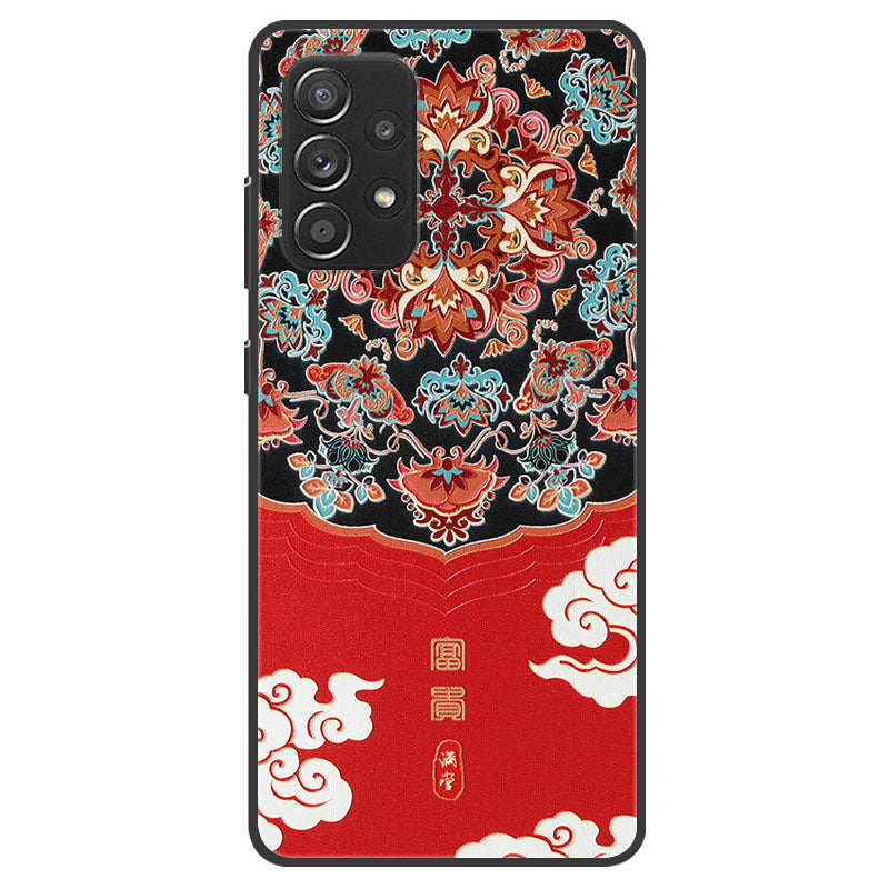Pattern Printing Embossed Flexible TPU Phone Cover for Samsung Galaxy A52 5G/4G / A52s 5G