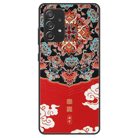 Pattern Printing Embossed Flexible TPU Phone Cover for Samsung Galaxy A52 5G/4G / A52s 5G