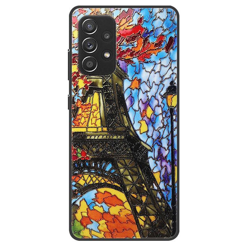 Pattern Printing Embossed Flexible TPU Phone Cover for Samsung Galaxy A52 5G/4G / A52s 5G