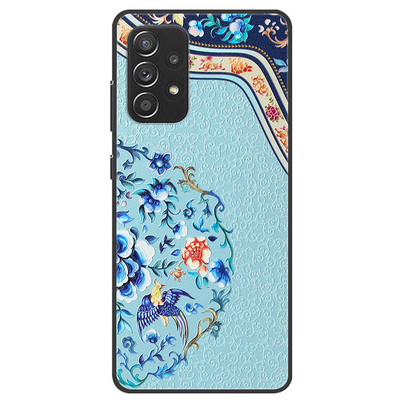 Pattern Printing Embossed Flexible TPU Phone Cover for Samsung Galaxy A52 5G/4G / A52s 5G