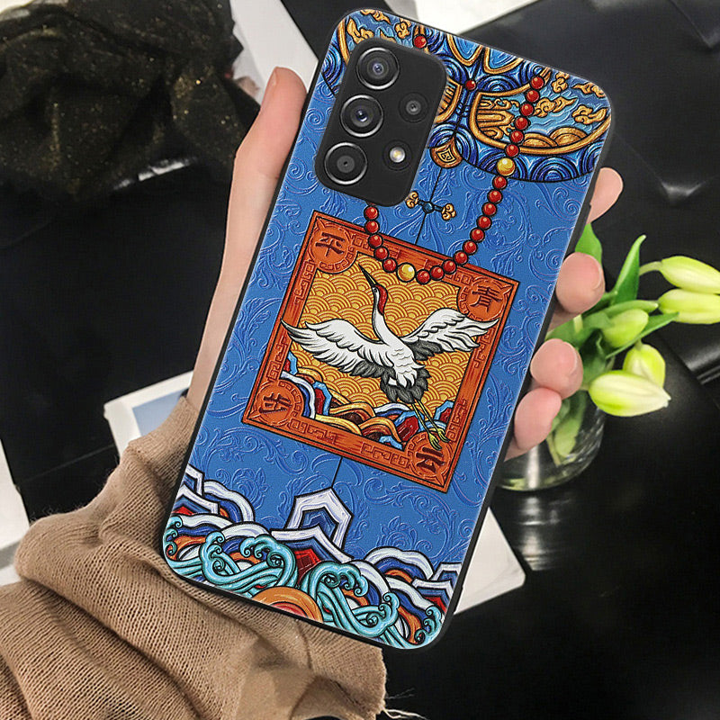 Pattern Printing Embossed Flexible TPU Phone Cover for Samsung Galaxy A52 5G/4G / A52s 5G