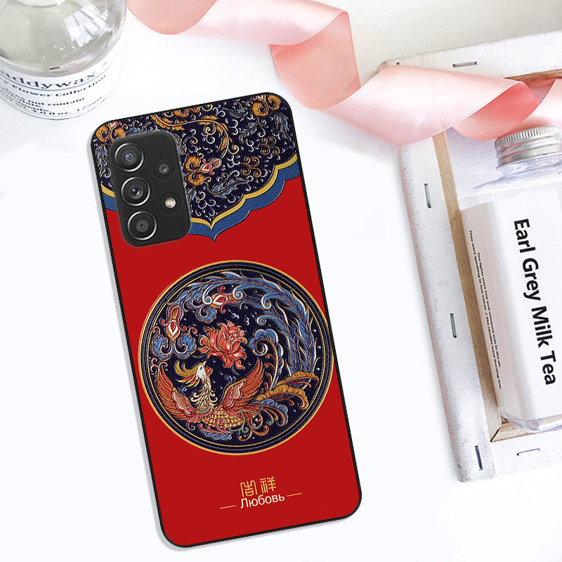 Pattern Printing Embossed Flexible TPU Phone Cover for Samsung Galaxy A52 5G/4G / A52s 5G
