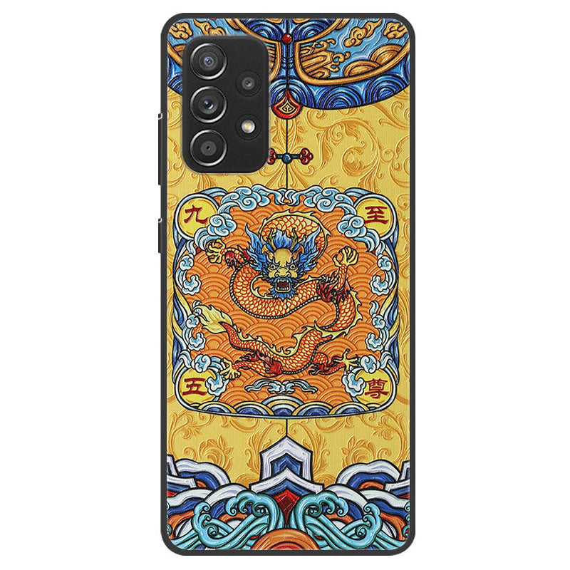 Pattern Printing Embossed Flexible TPU Phone Cover for Samsung Galaxy A52 5G/4G / A52s 5G