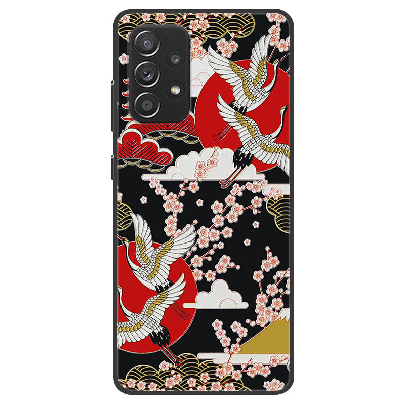 Pattern Printing Embossed Flexible TPU Phone Cover for Samsung Galaxy A52 5G/4G / A52s 5G