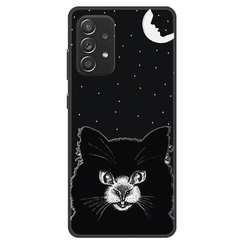 Pattern Printing Embossed Flexible TPU Phone Cover for Samsung Galaxy A52 5G/4G / A52s 5G