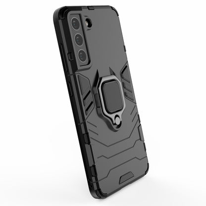 2-in-1 PC TPU Cool Guard Hybrid Cover Well-Protected Case with Ring Holder Kickstand for Samsung Galaxy S21 FE