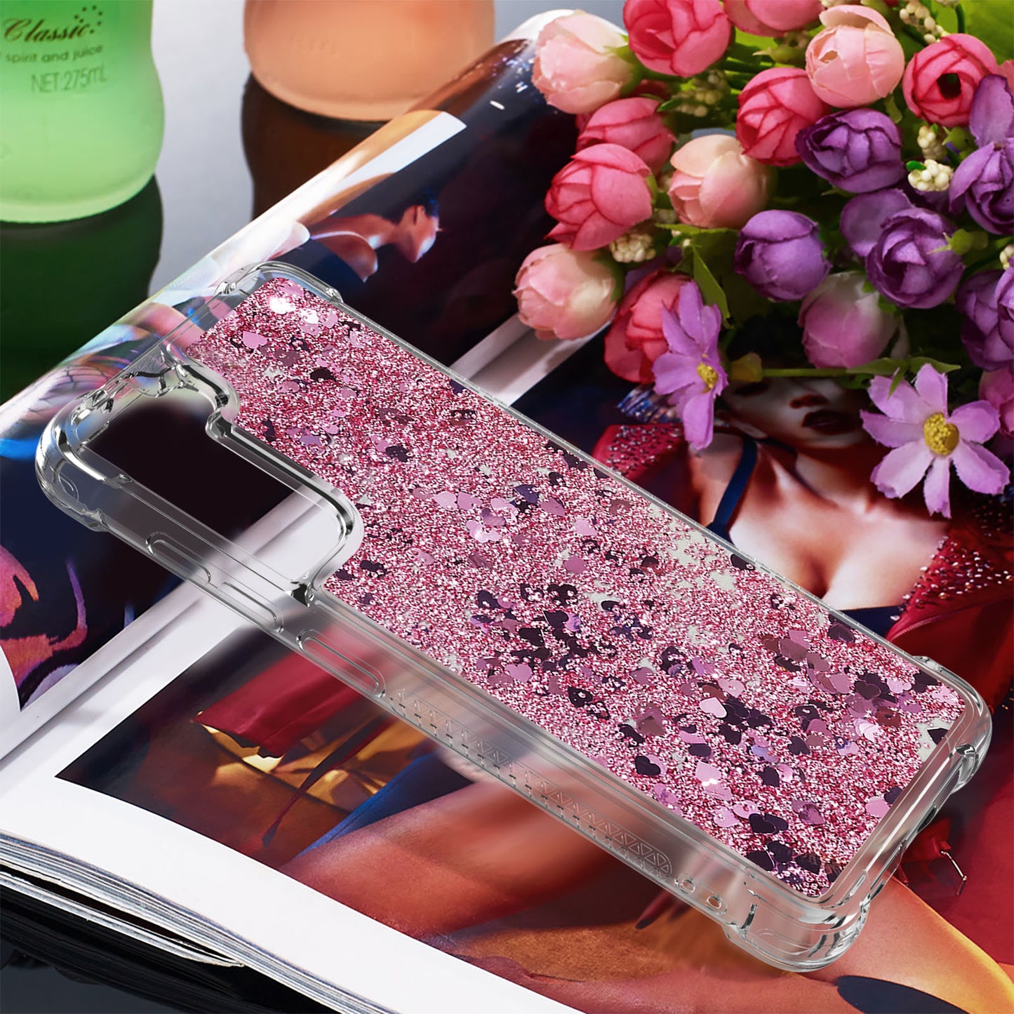 Dynamic Quicksand Shock-absorbing TPU Case Back Cover for Samsung Galaxy S21 FE/S21 Fan Edition