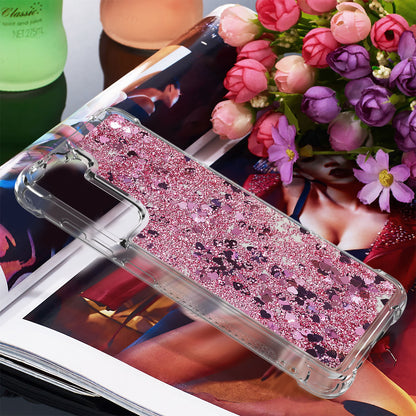 Dynamic Quicksand Shock-absorbing TPU Case Back Cover for Samsung Galaxy S21 FE/S21 Fan Edition