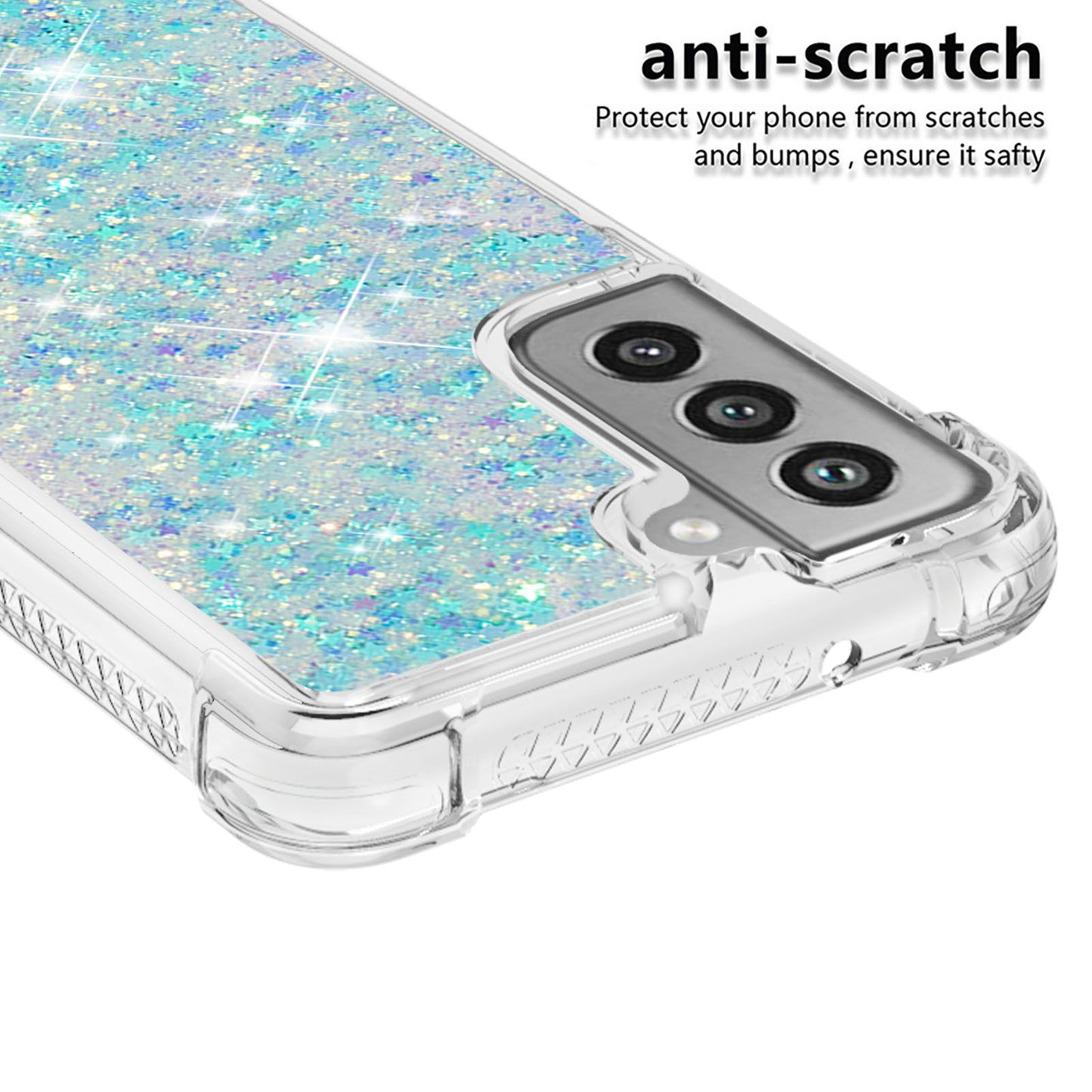 Dynamic Quicksand Shock-absorbing TPU Case Back Cover for Samsung Galaxy S21 FE/S21 Fan Edition