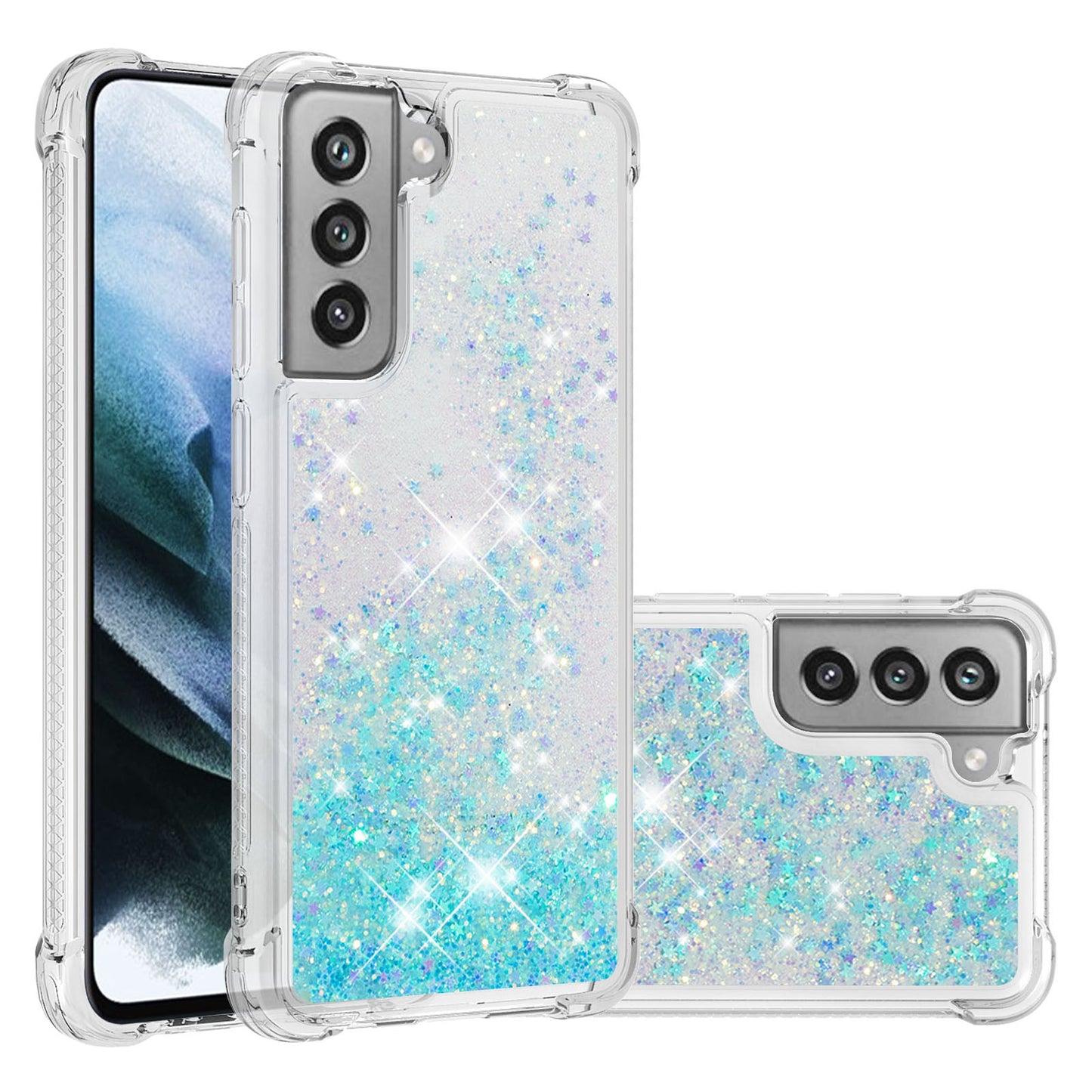 Dynamic Quicksand Shock-absorbing TPU Case Back Cover for Samsung Galaxy S21 FE/S21 Fan Edition