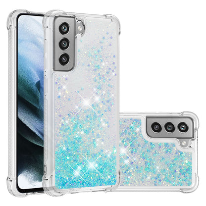 Dynamic Quicksand Shock-absorbing TPU Case Back Cover for Samsung Galaxy S21 FE/S21 Fan Edition