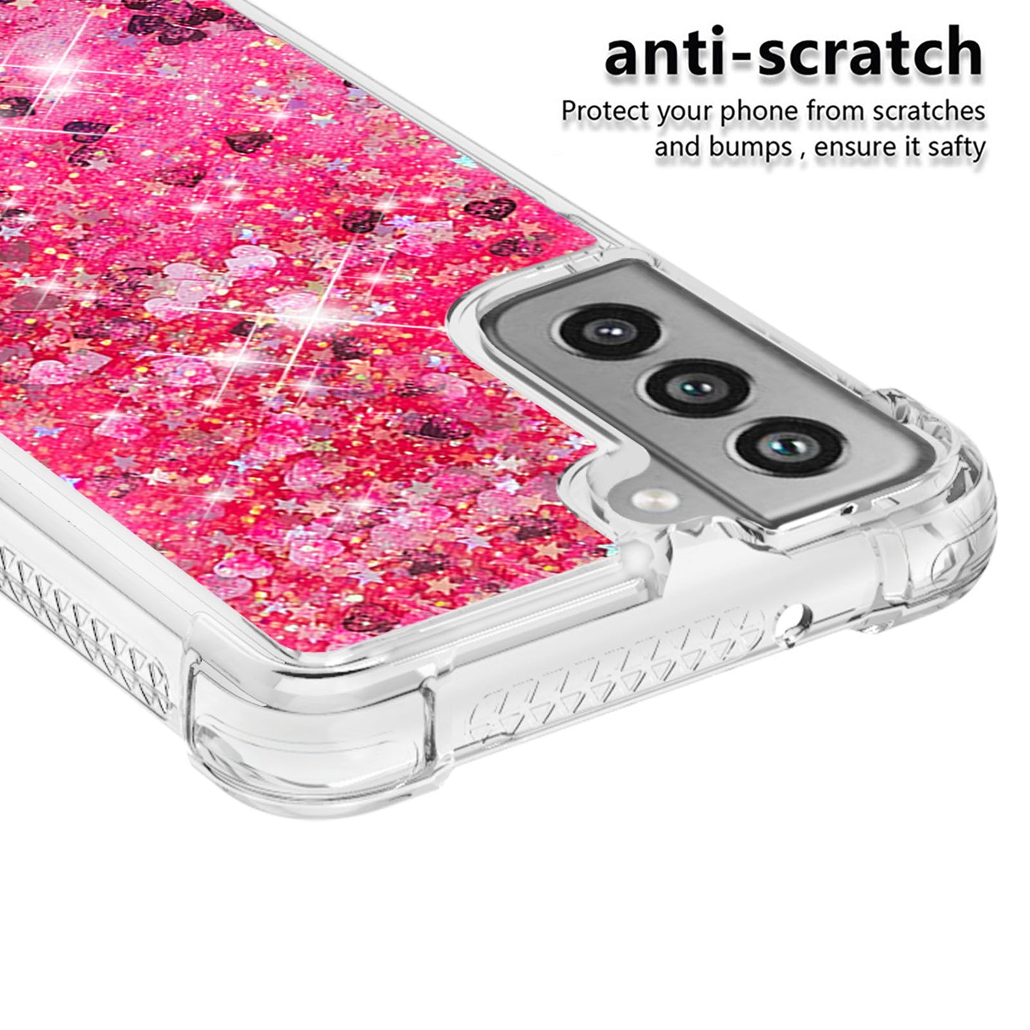 Dynamic Quicksand Shock-absorbing TPU Case Back Cover for Samsung Galaxy S21 FE/S21 Fan Edition