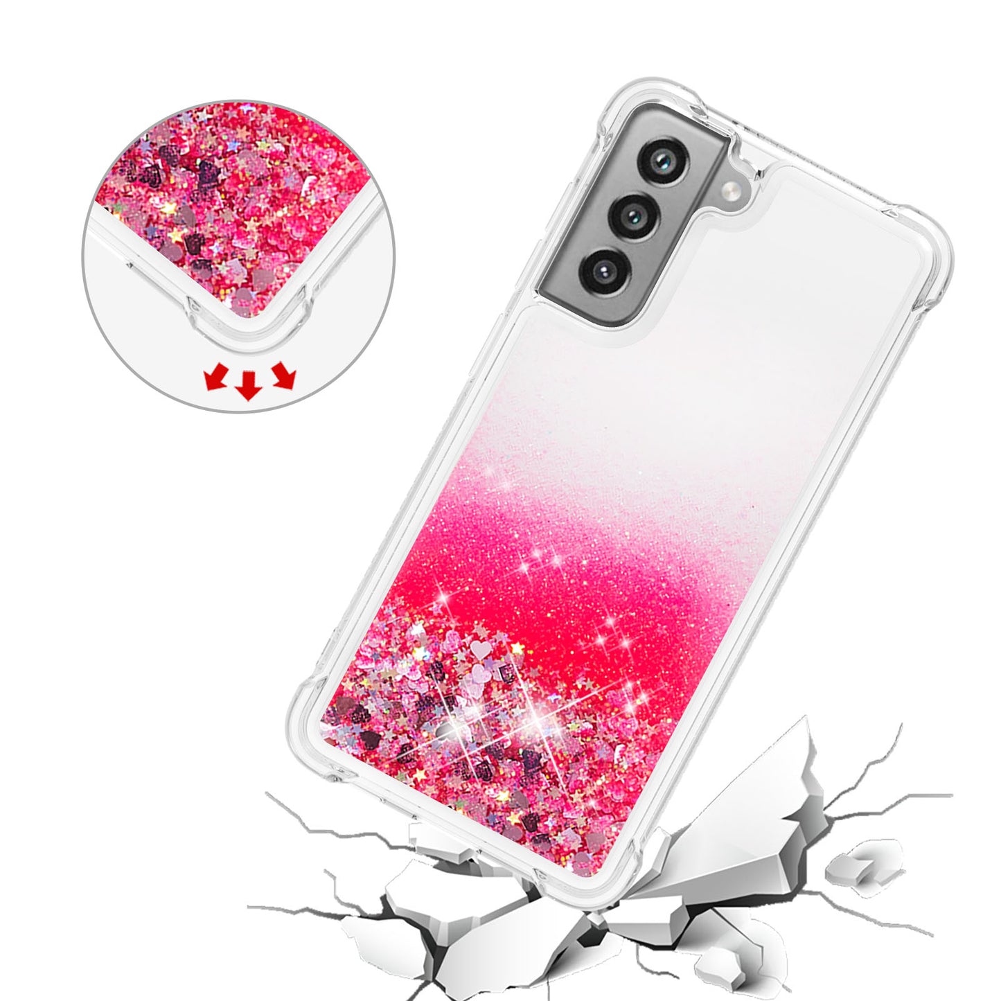 Dynamic Quicksand Shock-absorbing TPU Case Back Cover for Samsung Galaxy S21 FE/S21 Fan Edition