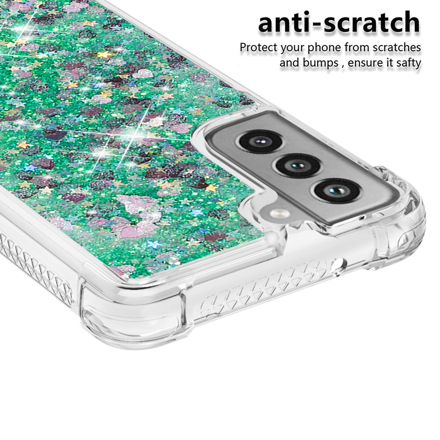 Dynamic Quicksand Shock-absorbing TPU Case Back Cover for Samsung Galaxy S21 FE/S21 Fan Edition