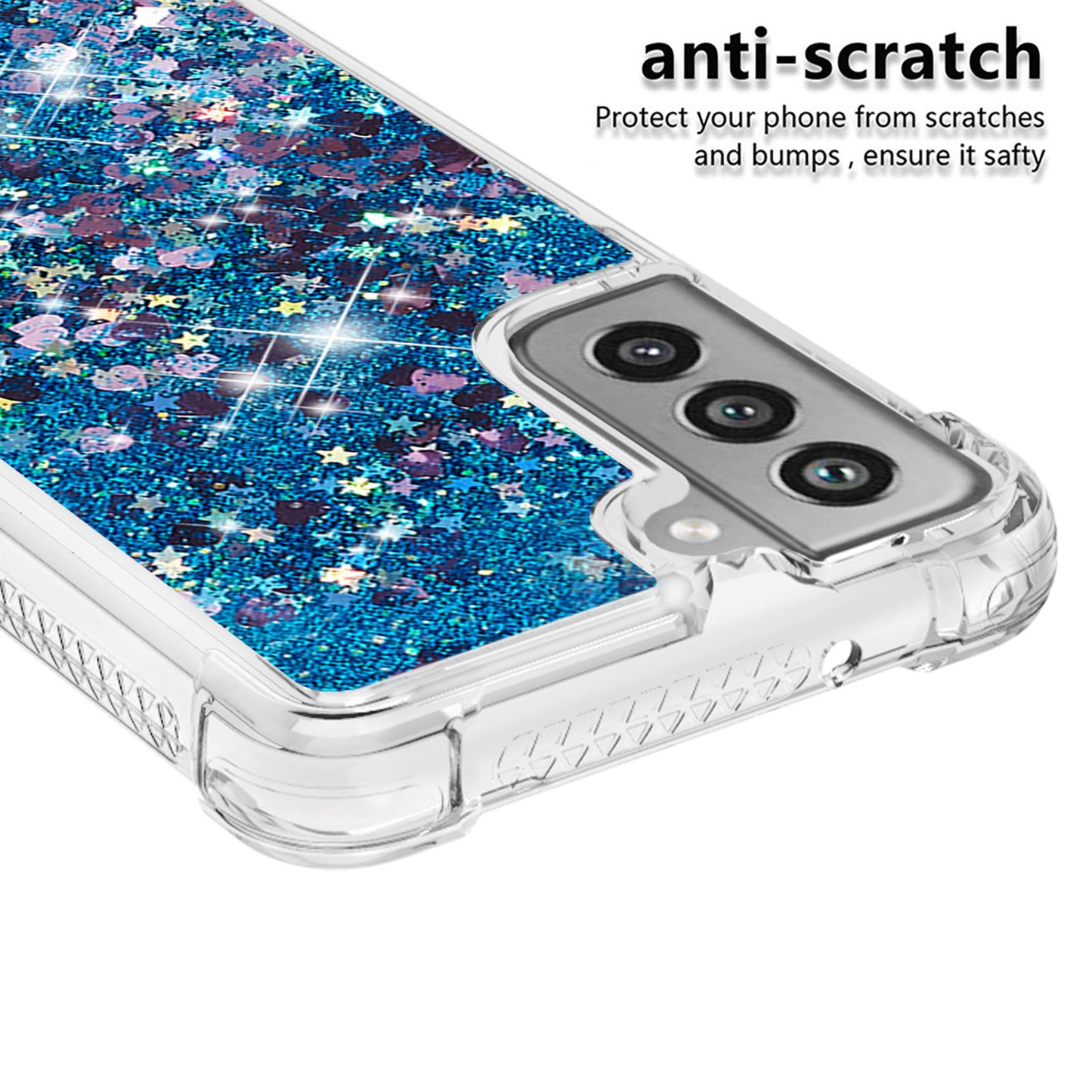 Dynamic Quicksand Shock-absorbing TPU Case Back Cover for Samsung Galaxy S21 FE/S21 Fan Edition