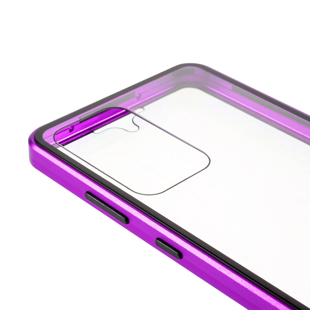 Magnetic Adsorption Metal Frame + Double-sided Ultra Clear Tempered Glass Full Coverage Phone Shell for Samsung Galaxy A52 4G/5G / A52s 5G