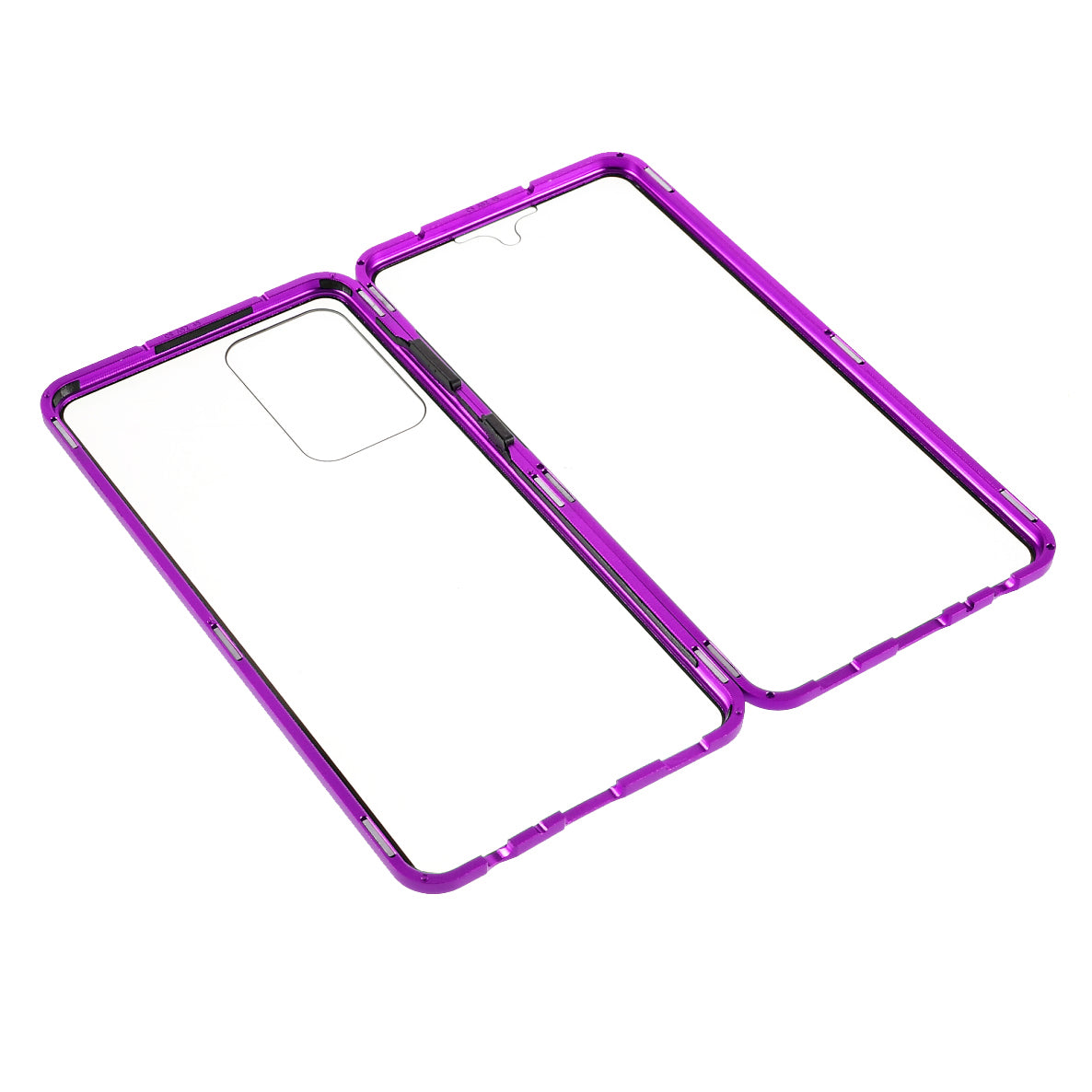 Magnetic Adsorption Metal Frame + Double-sided Ultra Clear Tempered Glass Full Coverage Phone Shell for Samsung Galaxy A52 4G/5G / A52s 5G