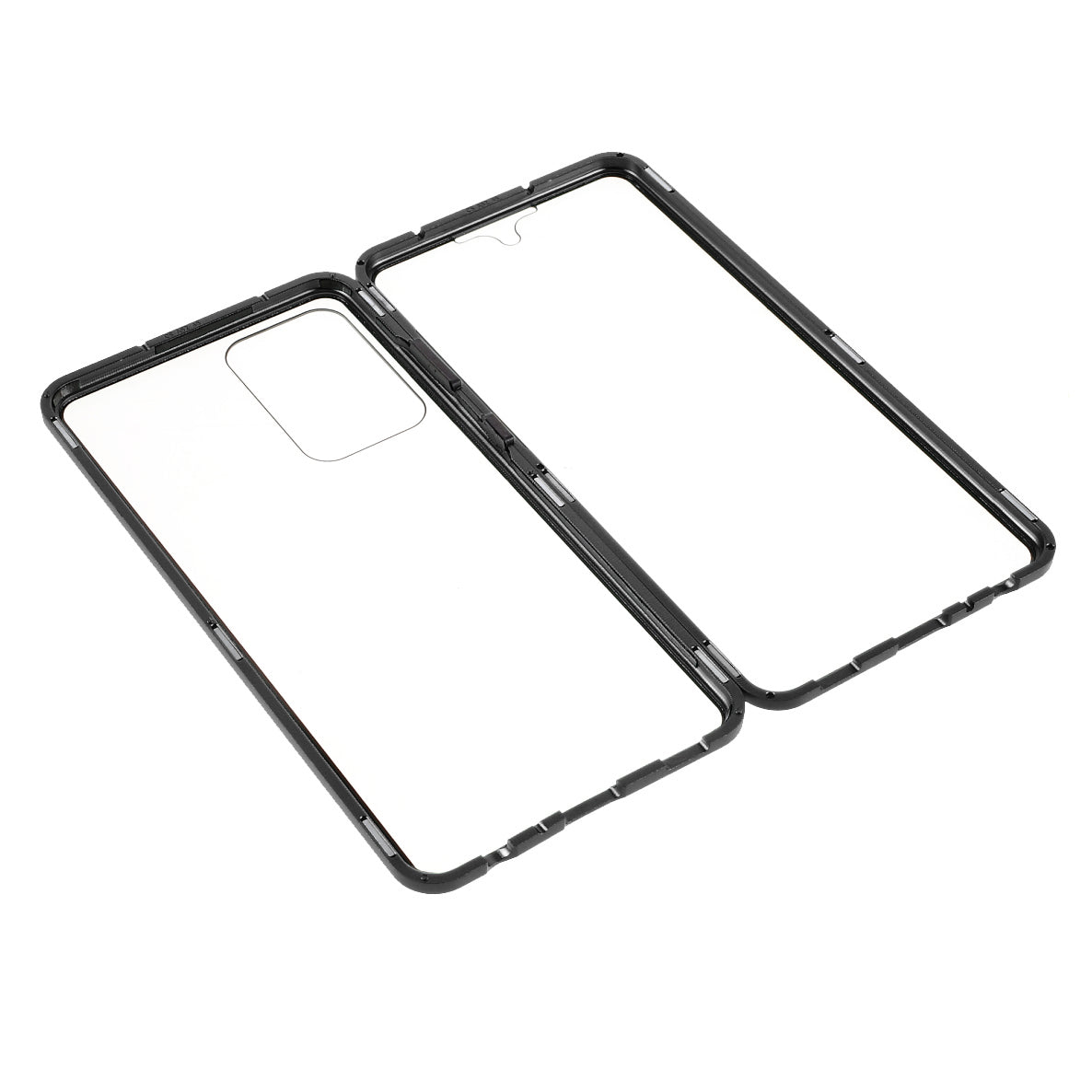 Magnetic Adsorption Metal Frame + Double-sided Ultra Clear Tempered Glass Full Coverage Phone Shell for Samsung Galaxy A52 4G/5G / A52s 5G