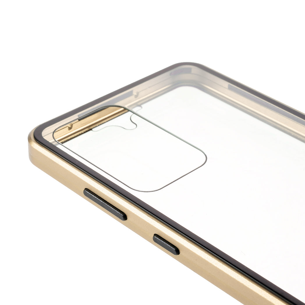 Magnetic Adsorption Metal Frame + Double-sided Ultra Clear Tempered Glass Full Coverage Phone Shell for Samsung Galaxy A52 4G/5G / A52s 5G