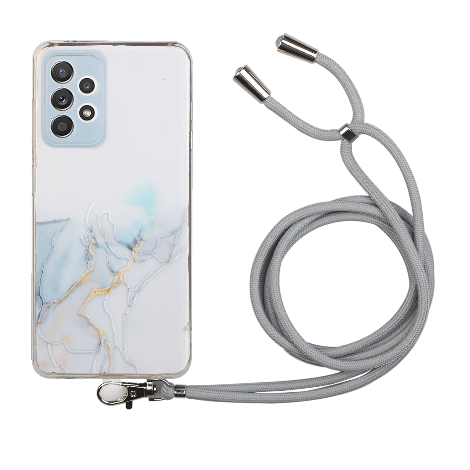 Adjustable Lanyard Design Marble Pattern Flexible TPU Case for Samsung Galaxy A52 4G/5G / A52s 5G