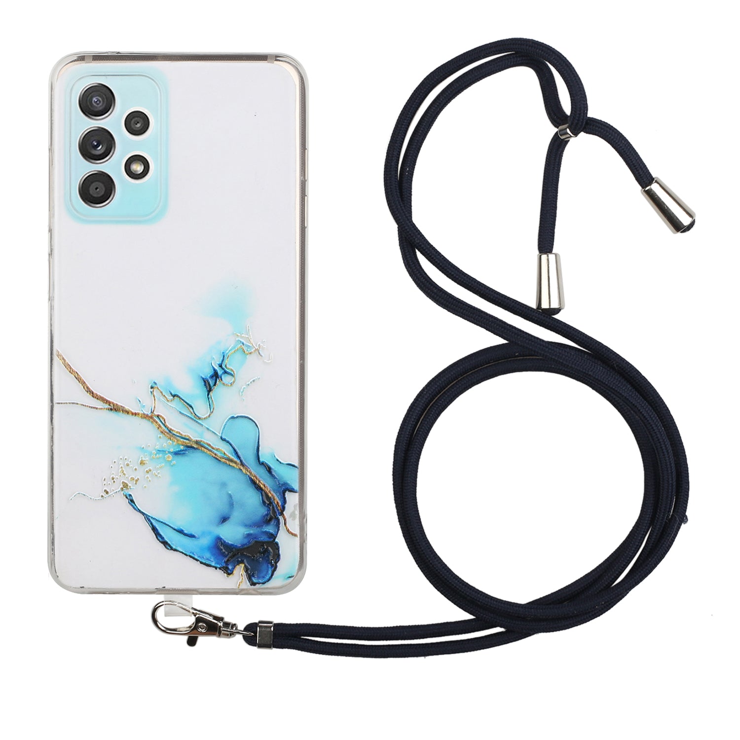 Adjustable Lanyard Design Marble Pattern Flexible TPU Case for Samsung Galaxy A52 4G/5G / A52s 5G