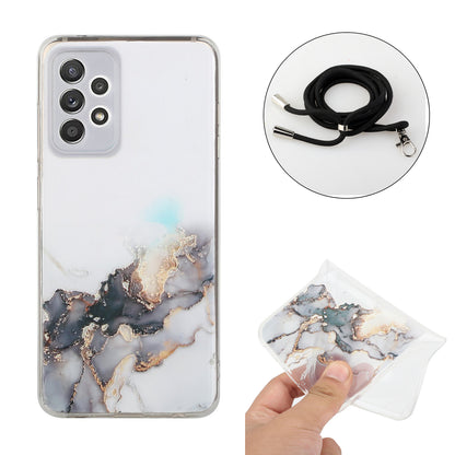 Adjustable Lanyard Design Marble Pattern Flexible TPU Case for Samsung Galaxy A52 4G/5G / A52s 5G