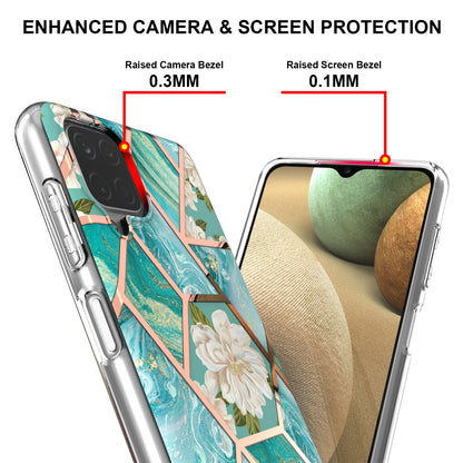 2.0mm IMD IML Electroplating Marble Flower Pattern Phone Case for Samsung Galaxy A12
