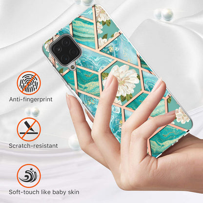 2.0mm IMD IML Electroplating Marble Flower Pattern Phone Case for Samsung Galaxy A12