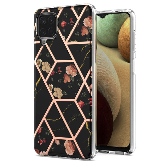 2.0mm IMD IML Electroplating Marble Flower Pattern Phone Case for Samsung Galaxy A12