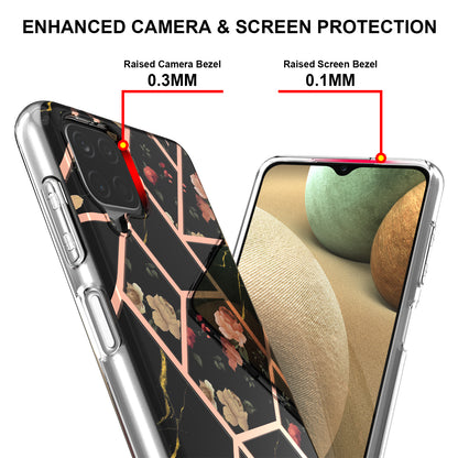 2.0mm IMD IML Electroplating Marble Flower Pattern Phone Case for Samsung Galaxy A12