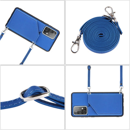 Smooth Leather Card Holder Design Phone Stand Case with Shoulder Strap for Samsung Galaxy A52 4G/5G / A52s 5G / A52s 5G